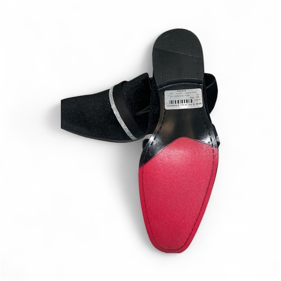 After Midnight Mens Black Velvet Loafer with Rhinestones Prom Slip-On Shoes $65 main image 4